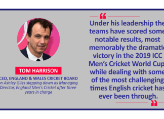 Tom Harrison, CEO, England & Wales Cricket Board on Ashley Giles stepping down as Managing Director, England Men's Cricket after three years in charge
