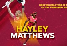 CWI lauds Matthews on being named in Most Valuable Team of Women’s World Cup