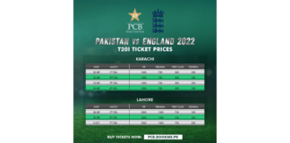 PCB announces ticket prices for Pakistan v England T20I series