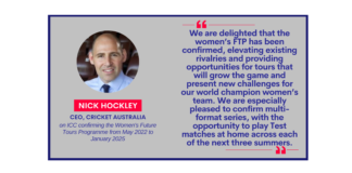 Nick Hockley,av CEO, Cricket Australia on ICC confirming the Women's Future Tours Programme from May 2022 to January 2025