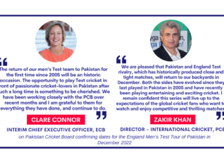 Clare Connor and Zakir Khan on Pakistan Cricket Board confirming dates for the England Men’s Test Tour of Pakistan in December 2022