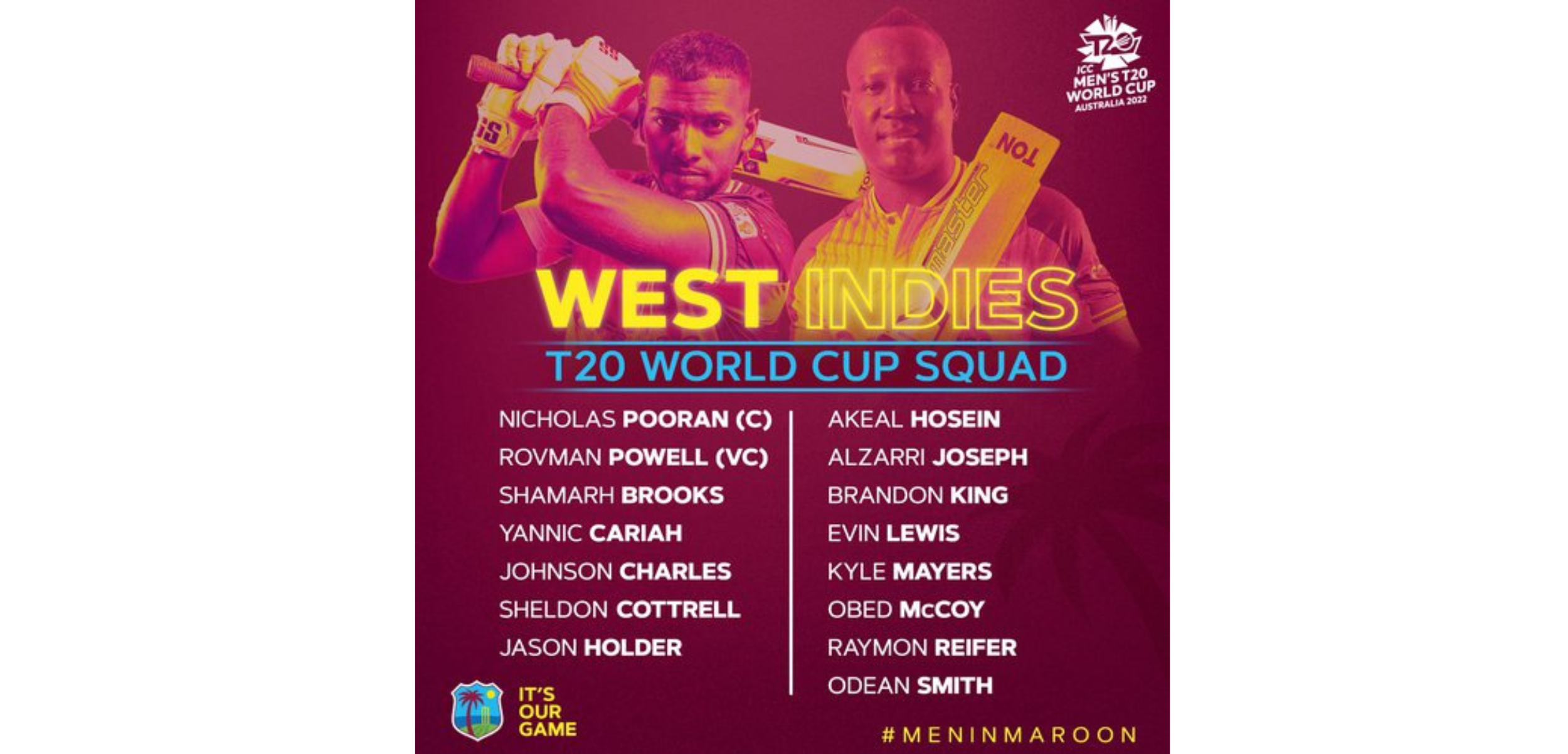 CWI: Brooks to replace Hetmyer in the West Indies squad for the upcoming ICC T20 World Cup in Australia