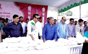 Bangladesh Cricket Board (BCB) distributed food and grocery packs to the less fortunate people