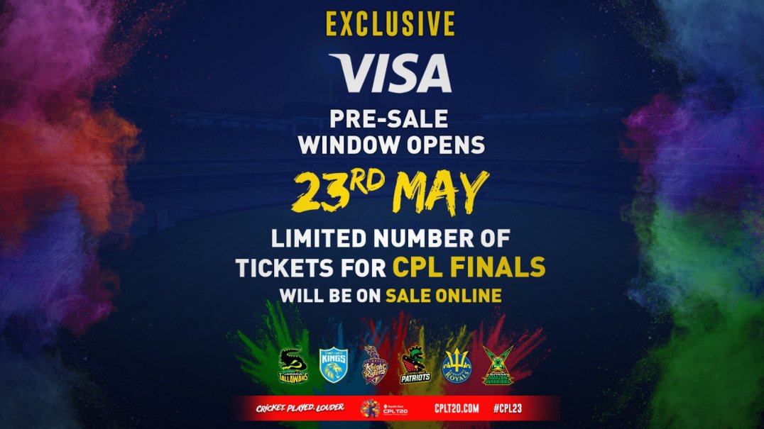 Exclusive Visa pre sale window for CPL Finals tickets opens 23 May