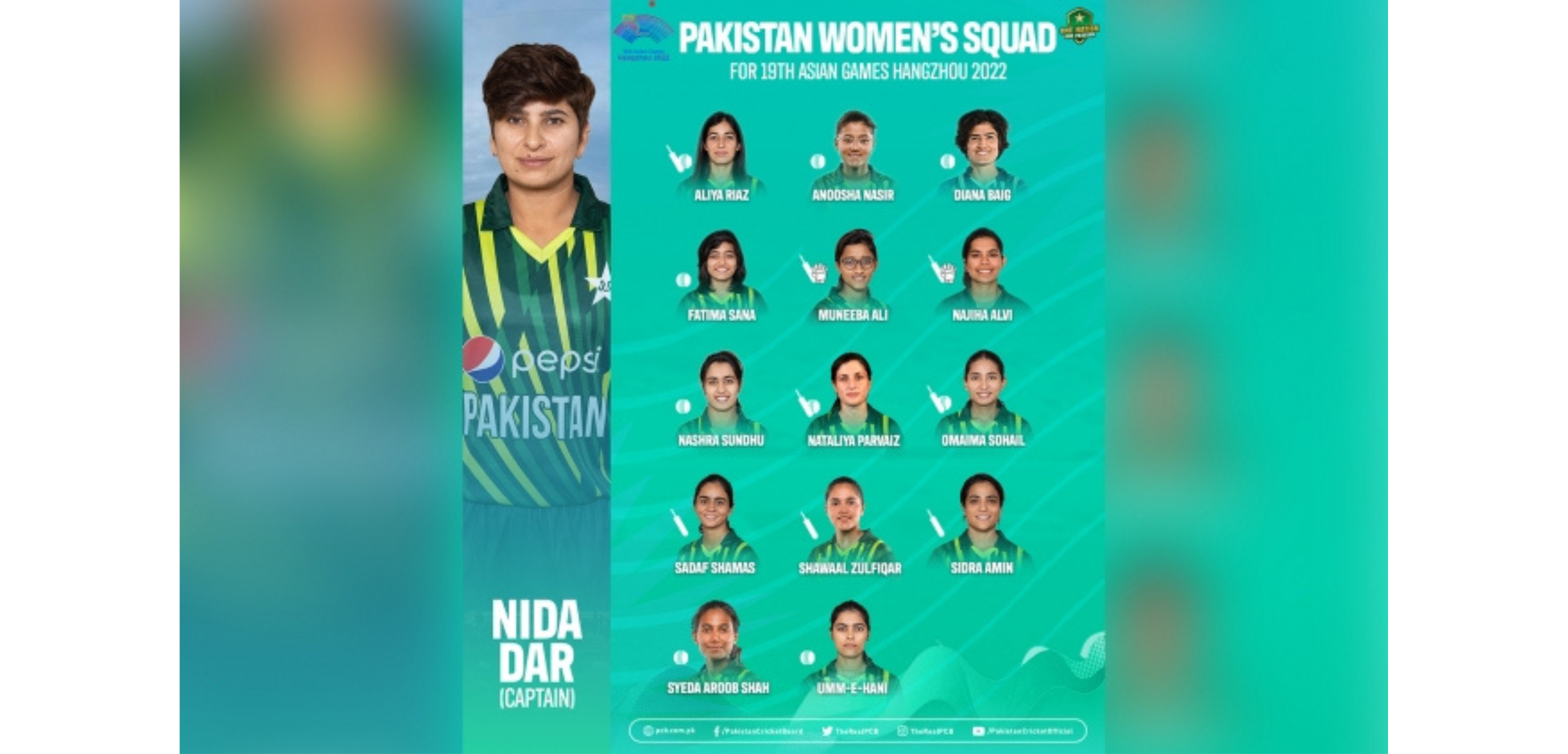 PCB: Pakistan women's squad for Asian Games announced | cricexec