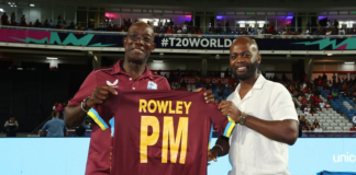 CWI president makes a special presentation to the prime minister of Trinidad & Tobago
