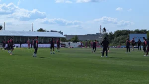 Bangla Tigers and Toronto National Warming Up before match