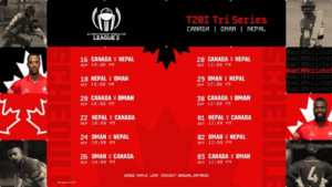 Cricket Canada announces home fixtures against Nepal and Oman