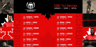 Cricket Canada announces home fixtures against Nepal and Oman