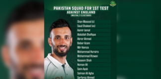 PCB: Pakistan name squad for 1st England Test