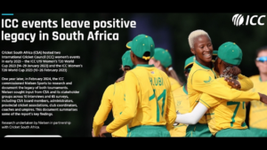 Neilsen report: ICC women’s in South Africa help grow sport