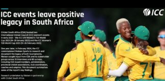 Neilsen report: ICC women’s events in South Africa help grow sport