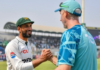 Paksitan Test Coach Jason Gillespie with Shan Masood