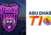 Logos of New York Strikers and Abu Dhabi T10