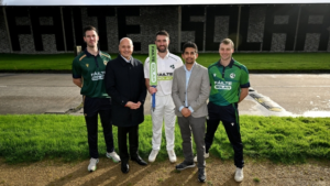 George Dockrell, Warren Deutrom (CEO, Cricket Ireland), Andrew Balbirnie, Abhilash Borana (Founder, Failte Solar), Lorcan Tucker_2 (1)