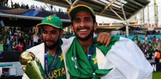 Hasan Ali & Imad Wasim with ICC Champions Trophy