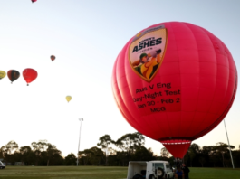 Giant Pink Cricket Ball Soars Over MCG