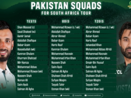 Pakistan Squad for South Africa Tour