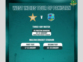 West Indies tour to Pakistan