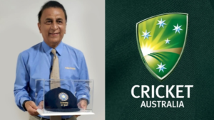 Sunil Gavaskar and Cricket Australia Logo