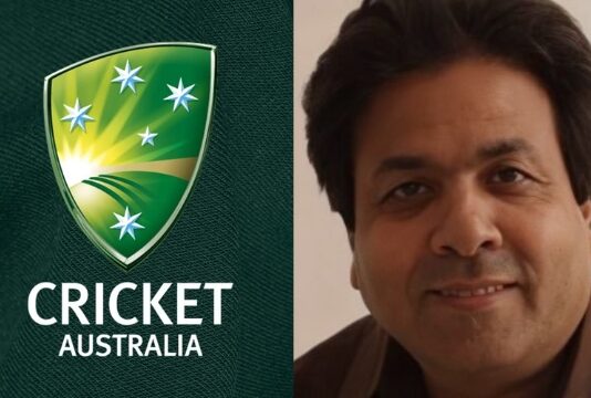 Rajeev Shukla, Cricket Australia Logo